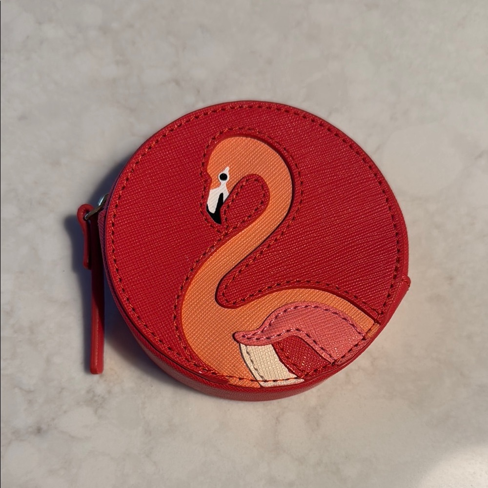 Kate Spade Vibrant Pink Round Coin Case - Picture 2 of 3
